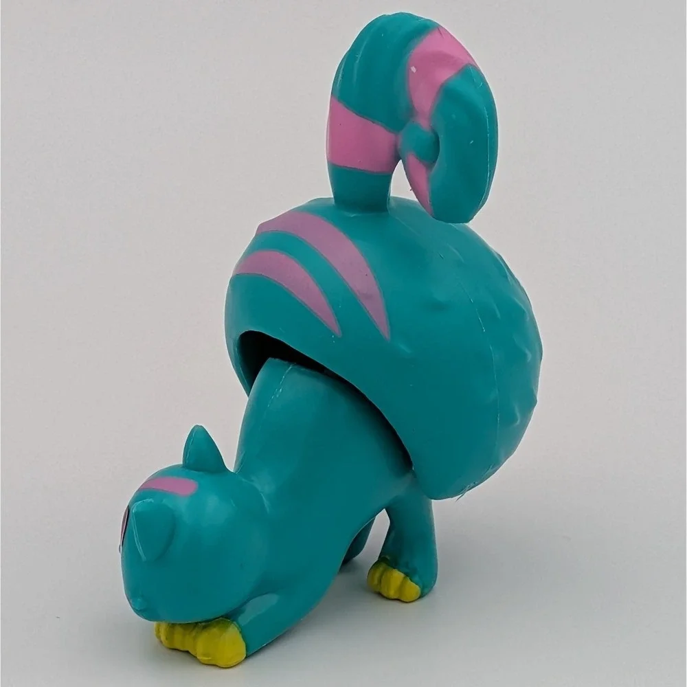 KittyShimmy Bobble Butts Cat Figure Teal Pink Striped Whimsical Kitten Basic Fun